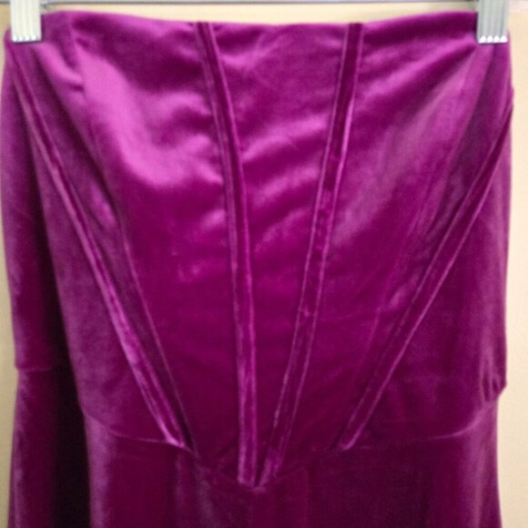 Lulus Regal Effect Magenta Velvet Bustier Staples Maxi Dress Size L - Picture 7 of 9